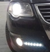 Рамки черные с дневными ходовыми огнями ДХО для VW Passat CC с 2010-2014 год, SVS