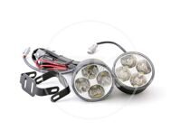 Комплект круглых дневных ходовых огней DRL- R401, с функцией стробоскопа High Power4x1W, SVS